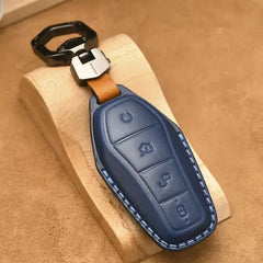 Leather Car Remote Key Case Cover Shell Fob for BYD harrybyd