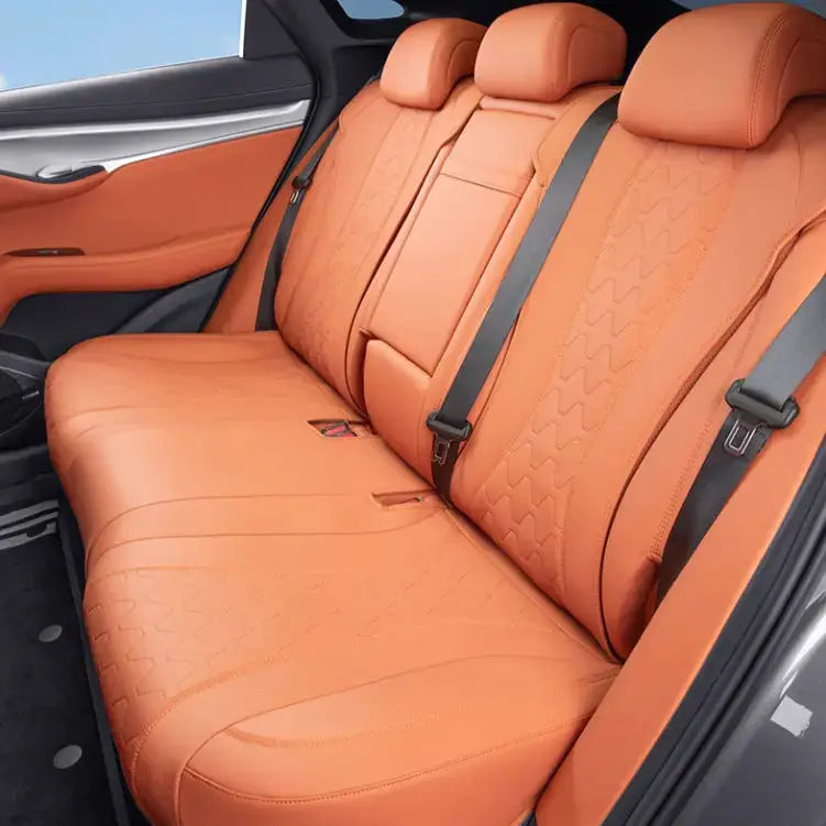 Seat Cushion Cover for BYD Sealion 7 Full 5 Seater, Orange, Rear Seats
