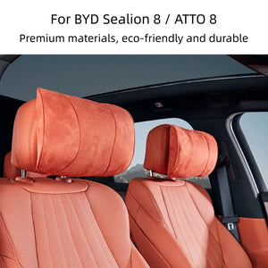 Suede Headrest and Neck Pillow for BYD Sealion 8 harrybyd