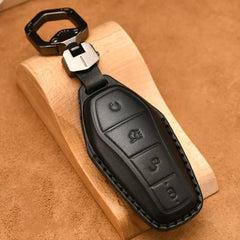 Leather Car Remote Key Case Cover Shell Fob for BYD harrybyd