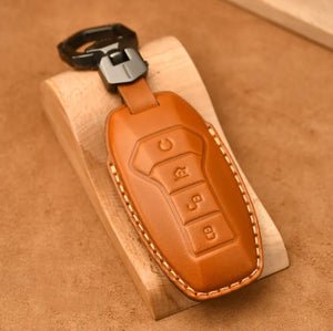 Leather Car Remote Key Case Cover Shell Fob for BYD harrybyd
