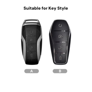 Leather Car Remote Key Case Cover Shell Fob for BYD harry.b.y.d