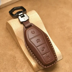 Leather Car Remote Key Case Cover Shell Fob for BYD harrybyd