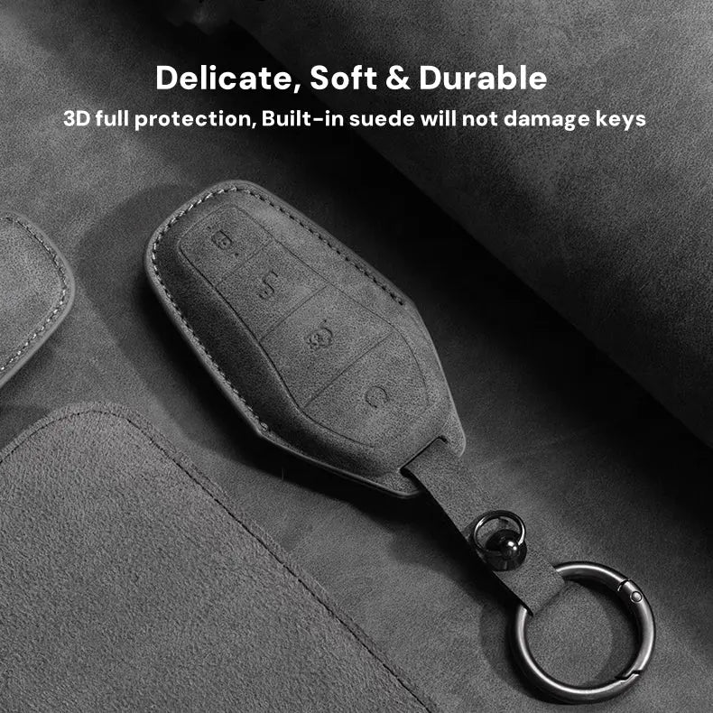Suede Key Case Cover Shell Fob for BYD  harrybyd
