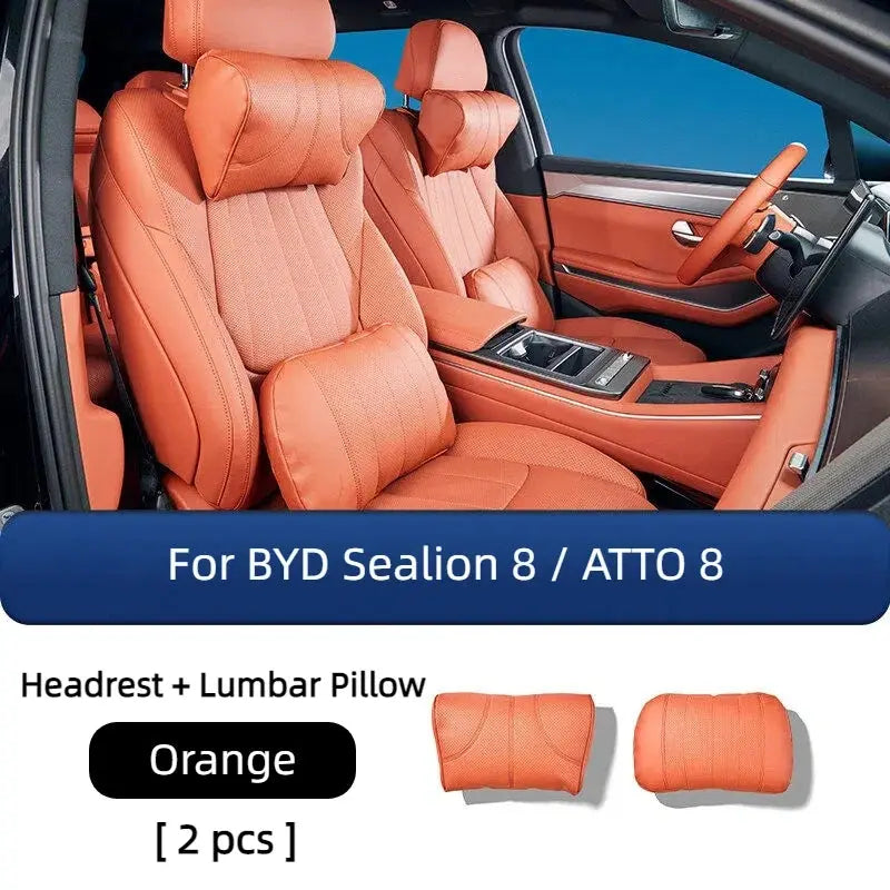 Leather Lumber Pillow and Headrest for BYD Sealion 8  harrybyd
