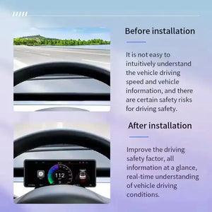 6.86'' Steering Instrument Cluster Display with Carplay for Tesla New Model Y / Model 3 Highland  harrybyd