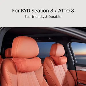 Suede Headrest and Neck Pillow for BYD Sealion 8  harrybyd