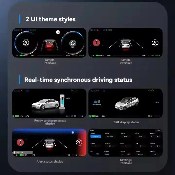 Integrated Dashboard Display with Ambient Lighting for Tesla Model 3 Highland  harrybyd