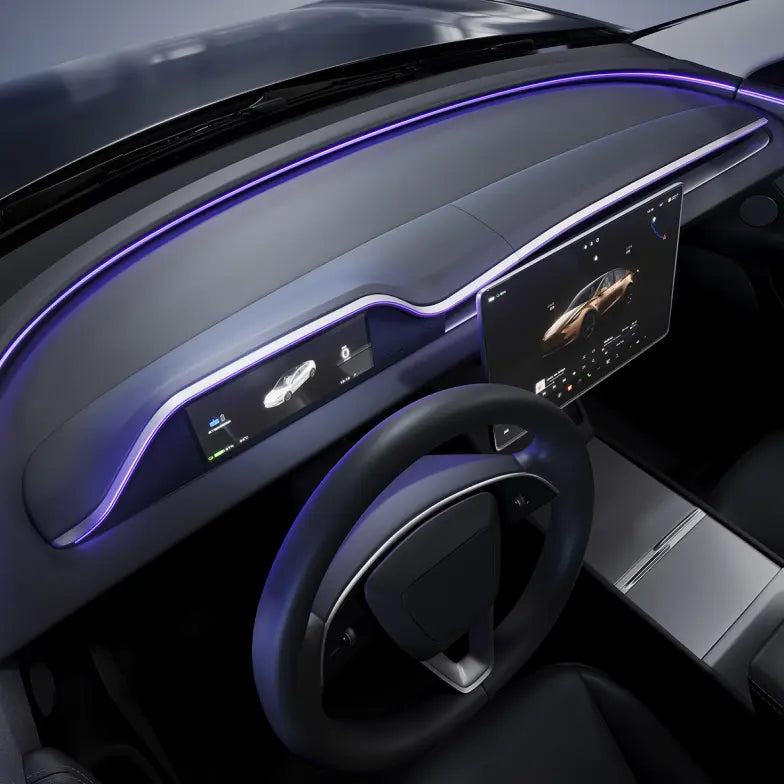 Integrated Dashboard Display with Ambient Lighting for Tesla Model 3 Highland