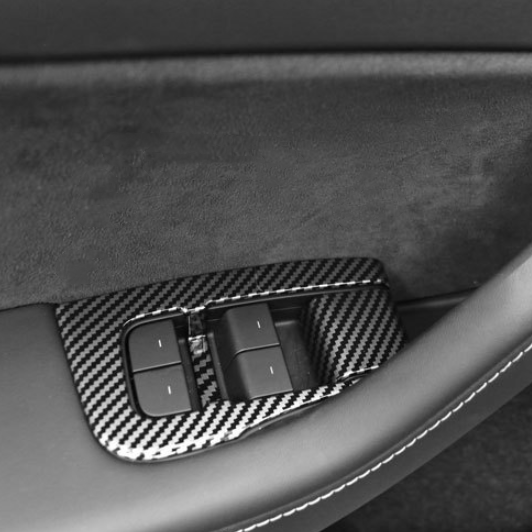 Window & Door Button Switch Trim Cover Kit (14Pcs) for Tesla Model Y 2019-2024