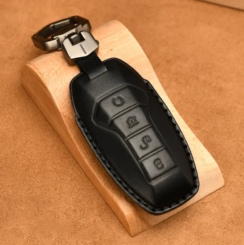 Leather Car Remote Key Case Cover Shell Fob for BYD  harrybyd