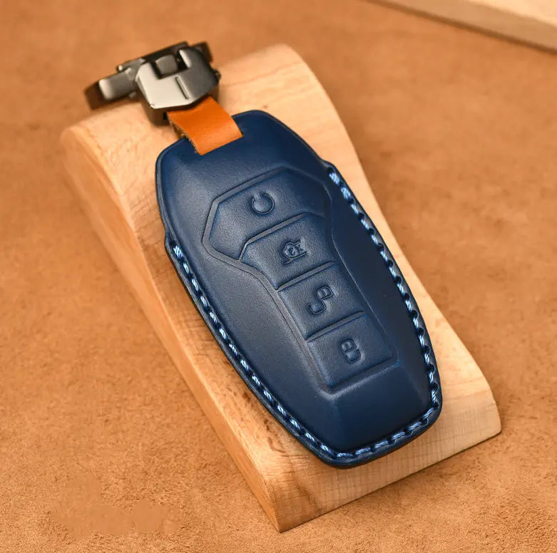 Leather Car Remote Key Case Cover Shell Fob for BYD  harrybyd