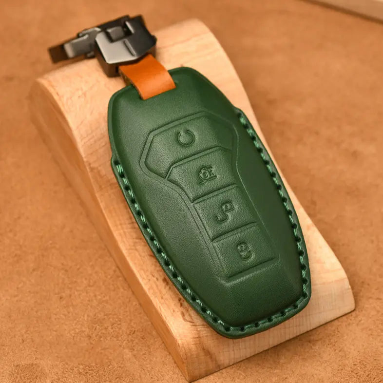 Leather Car Remote Key Case Cover Shell Fob for BYD  harrybyd