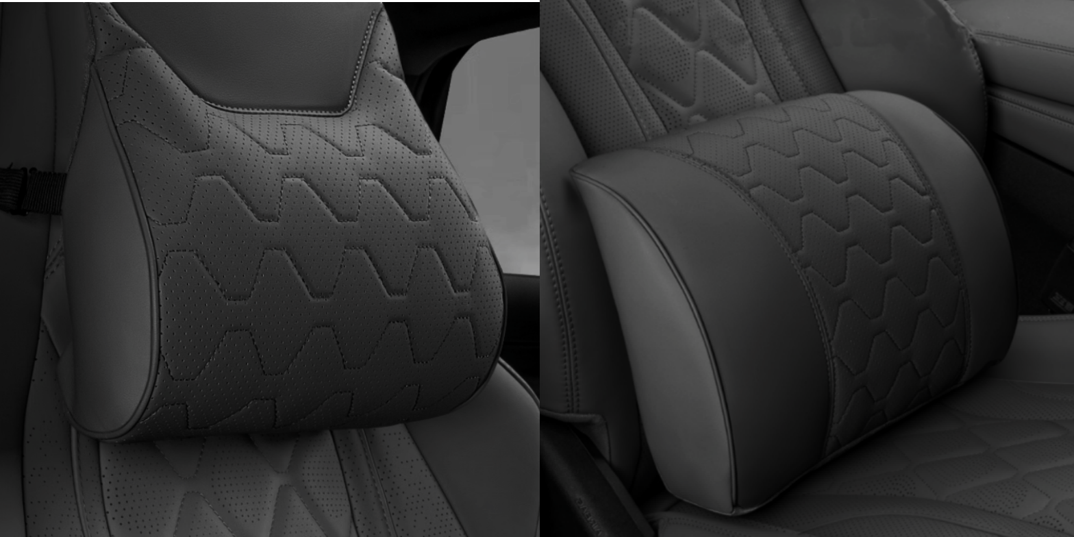 Headrest, Lumbar Pillow for BYD Sealion 7, Black