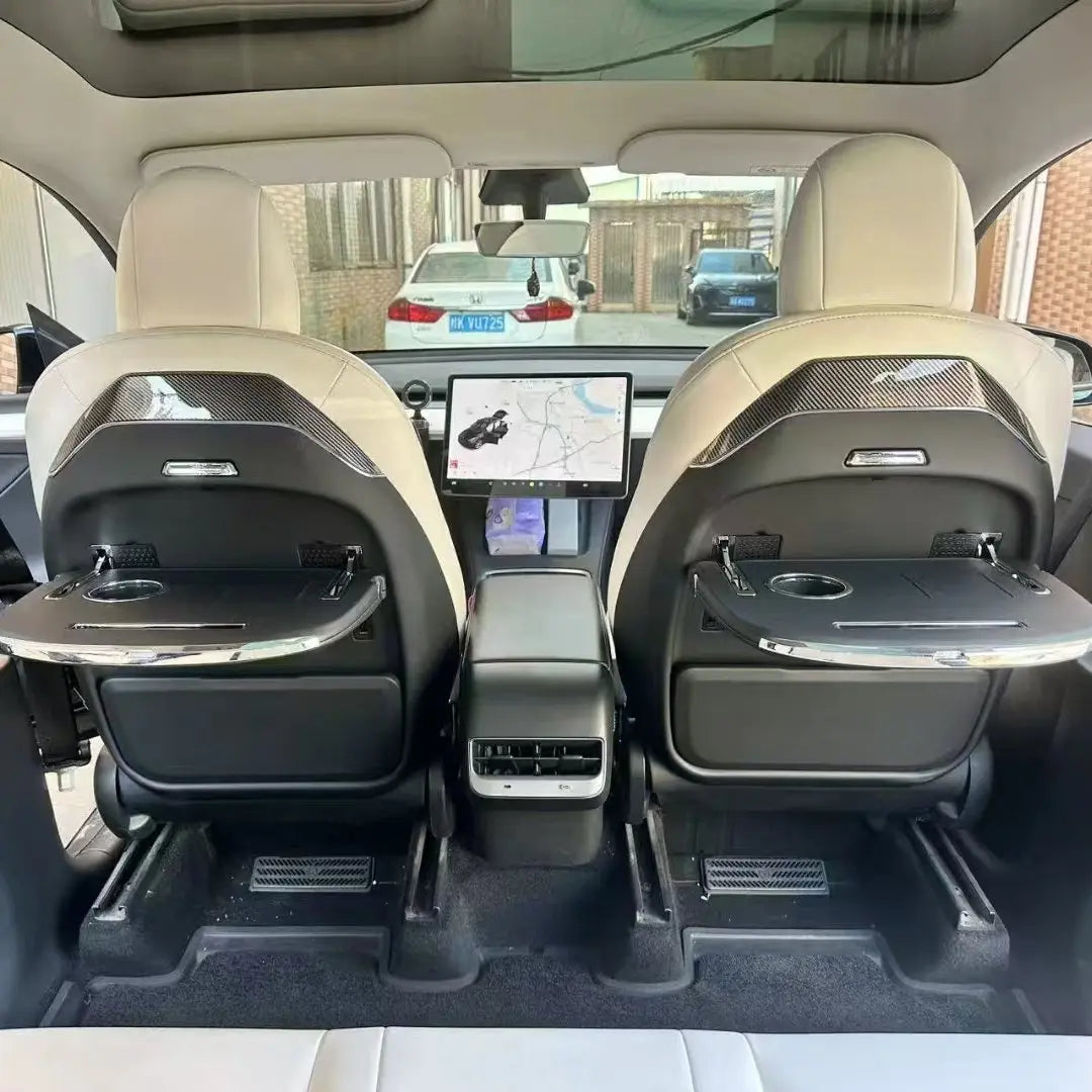 Seatback Foldable Table with Wireless Charging for Tesla Model Y / New Model Y / Model 3 (1 pc)