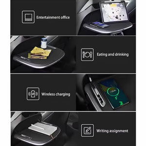 Seatback Foldable Table with Wireless Charging for Tesla Model Y / New Model Y / Model 3 (1 pc)  harrybyd